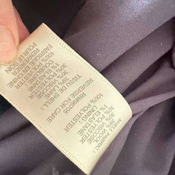 Rebecca Taylor Tweed Sheath Mini Dress Size 8 Blue Wool Blend Fray Fringe Career - Picture 8 of 9